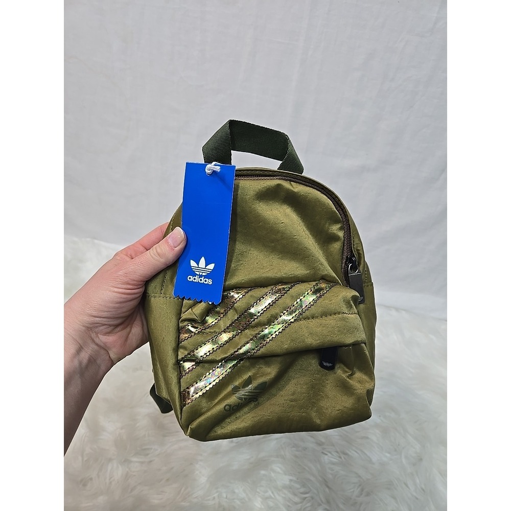 NWT Adidas Backpack Mini Daypack  Green‎ Bronze GN2119 NEW Oil slick $35 MSRP
